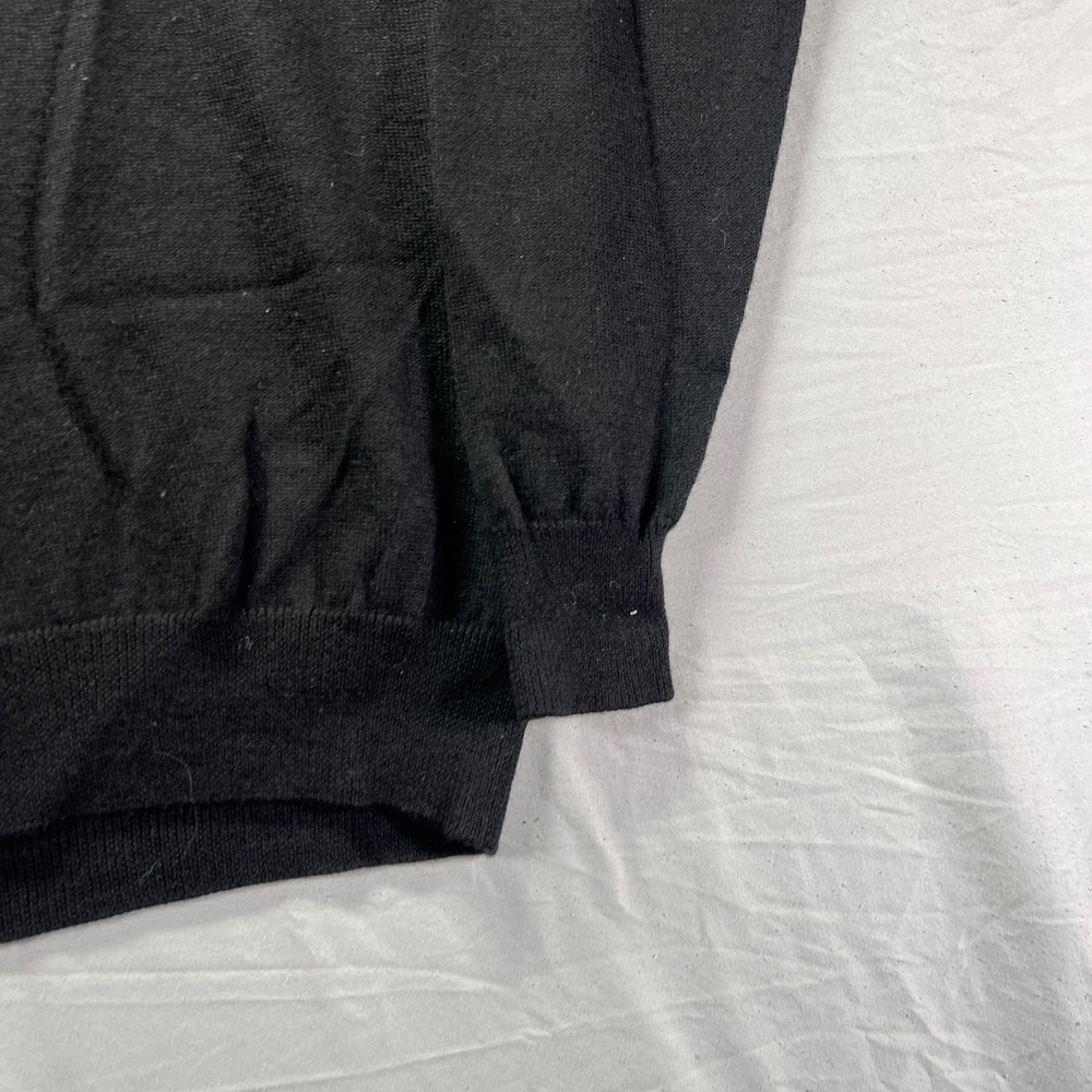 Vintage Australia Sweater Mens Medium Wool Black Knit V Neck Logo Crest Rugby - Picture 5 of 8